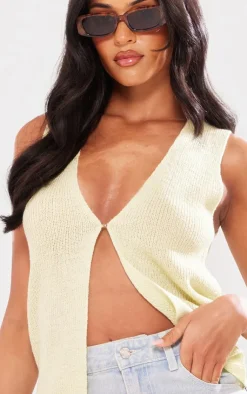PrettyLittleThing Knitted Tops*Tall Matcha Knitted Vest
