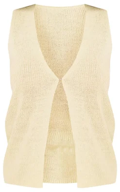 PrettyLittleThing Knitted Tops*Tall Matcha Knitted Vest