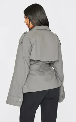 PrettyLittleThing Trench Coats*Tall Cropped Oversized Trench Coat