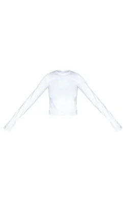 Discount PrettyLittleThing Tall Embossed Studio Archives Long Sleeve T Shirt Grey Marl