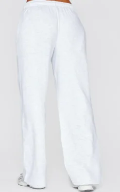 Discount PrettyLittleThing Tall Embossed Studio Archives Wide Leg Sweatpants Grey Marl