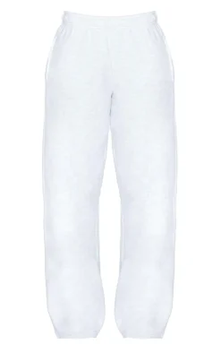 Discount PrettyLittleThing Tall Embossed Studio Archives Wide Leg Sweatpants Grey Marl