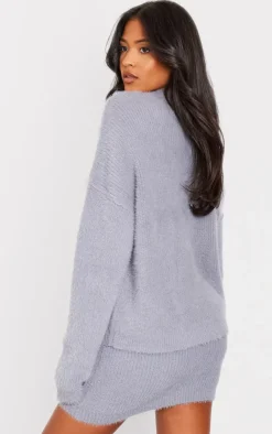 PrettyLittleThing Knitted Two Piece Sets*Tall Fluffy Knitted V Neck Sweater