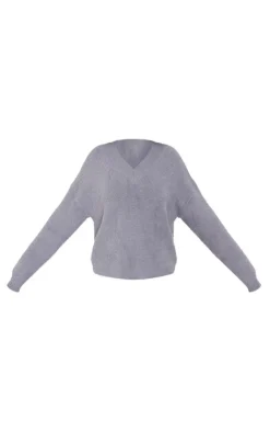 PrettyLittleThing Knitted Two Piece Sets*Tall Fluffy Knitted V Neck Sweater