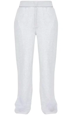 New PrettyLittleThing Tall Fold Over Straight Leg Sweatpants Grey Marl