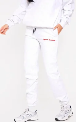 Hot PrettyLittleThing Tall Premium Sports Academy Puff Print Oversized Sweatpants Grey Marl