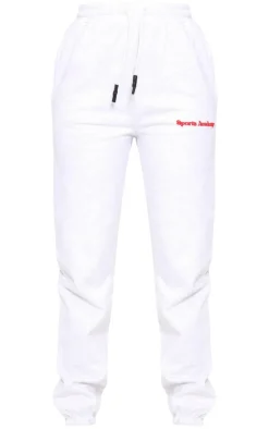 Hot PrettyLittleThing Tall Premium Sports Academy Puff Print Oversized Sweatpants Grey Marl