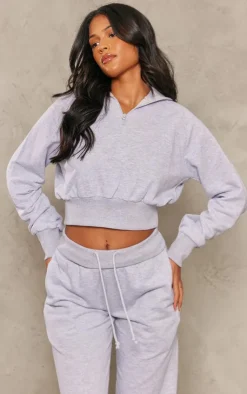PrettyLittleThing Grey Sweatsuits*Tall Straight Leg Fold Over Sweatpants