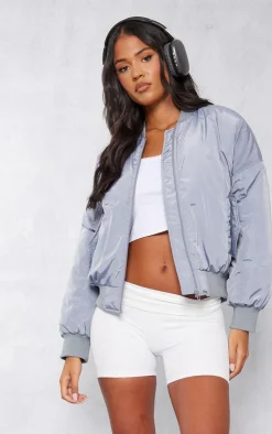 PrettyLittleThing Bomber Jackets*Tall Oversized Zip Up Bomber Jacket