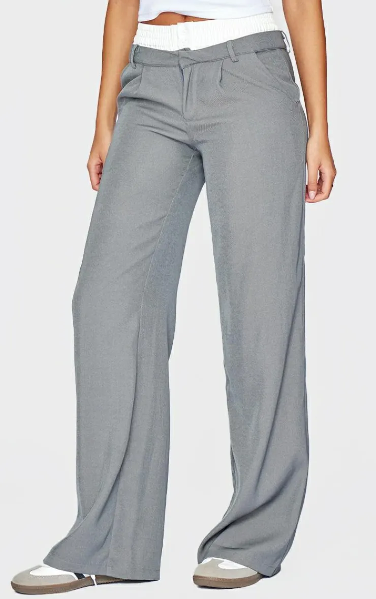 PrettyLittleThing Christmas Day Outfits*Tall Premium Woven Double Waistband Tailored Pants