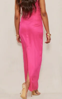 New PrettyLittleThing Tall Maxi Skirt Hot Pink