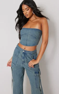 PrettyLittleThing Corsets*Tall Denim Corset