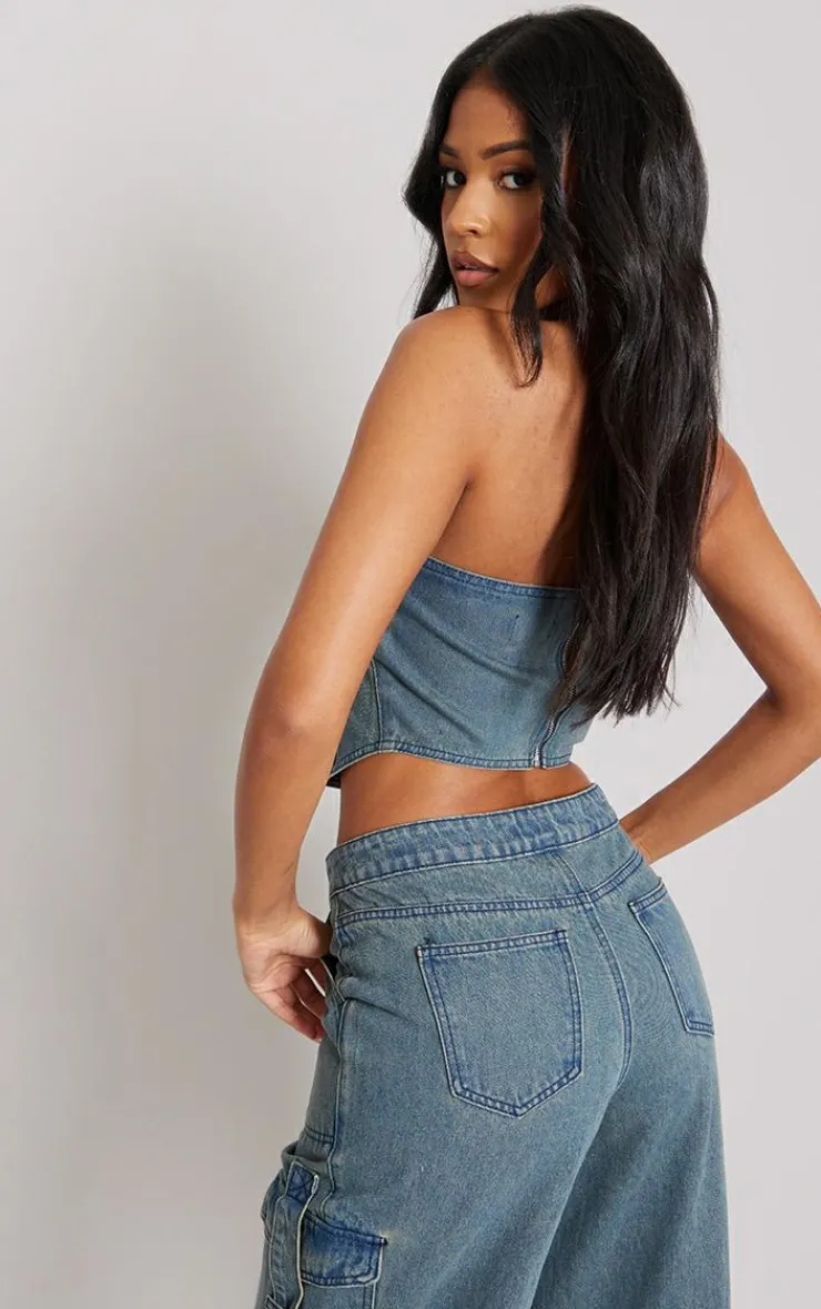 PrettyLittleThing Corsets*Tall Denim Corset