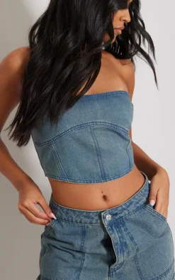 PrettyLittleThing Corsets*Tall Denim Corset