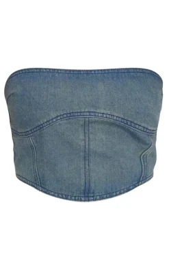 PrettyLittleThing Corsets*Tall Denim Corset