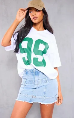 Tall Light Blue Buckle Detail Denim Mini Skirt