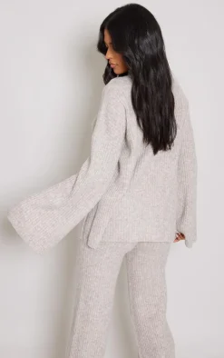 Hot PrettyLittleThing Tall Light Luxe Rib Knit Oversized Sweater Brown