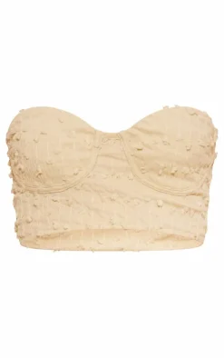 Clearance PrettyLittleThing Tall Textured Bralette Light Khaki