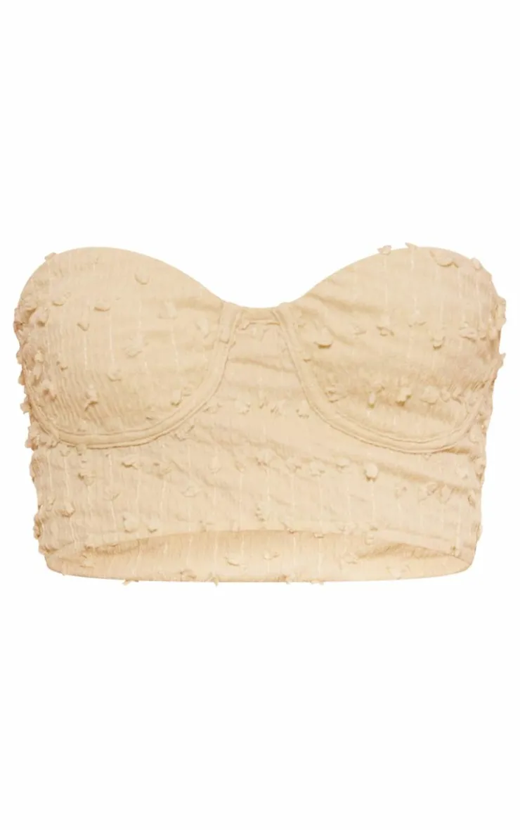 Clearance PrettyLittleThing Tall Textured Bralette Light Khaki