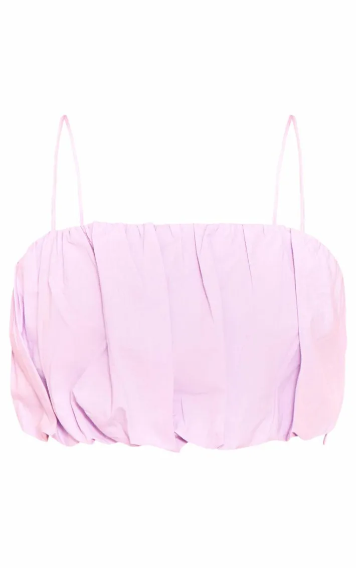 Tall Lilac Extreme Ruched Crop Top