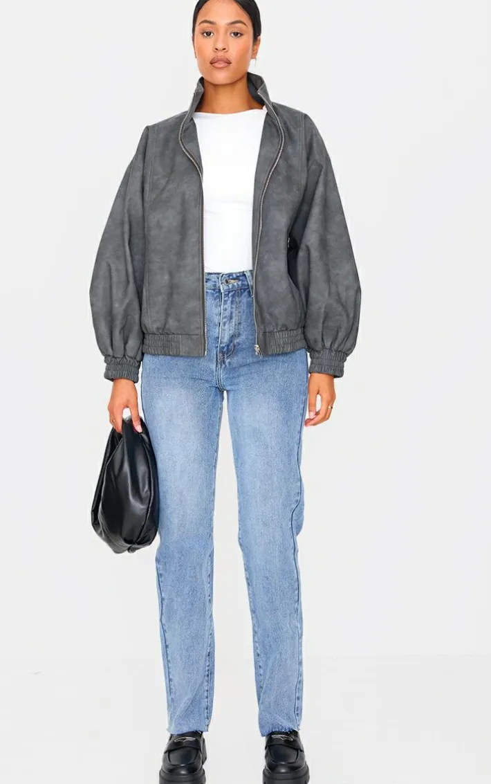 Tall Mid Blue Wash High Waist Long Leg Straight Leg Jeans