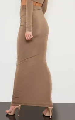 Outlet PrettyLittleThing Tall Midaxi Skirt mocha brown