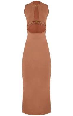 Tall Slinky Cut Out Trim Detail Midaxi Dress-PrettyLittleThing Online
