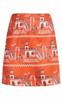 PrettyLittleThing Tall Brown Printed Mini Skirt Multi