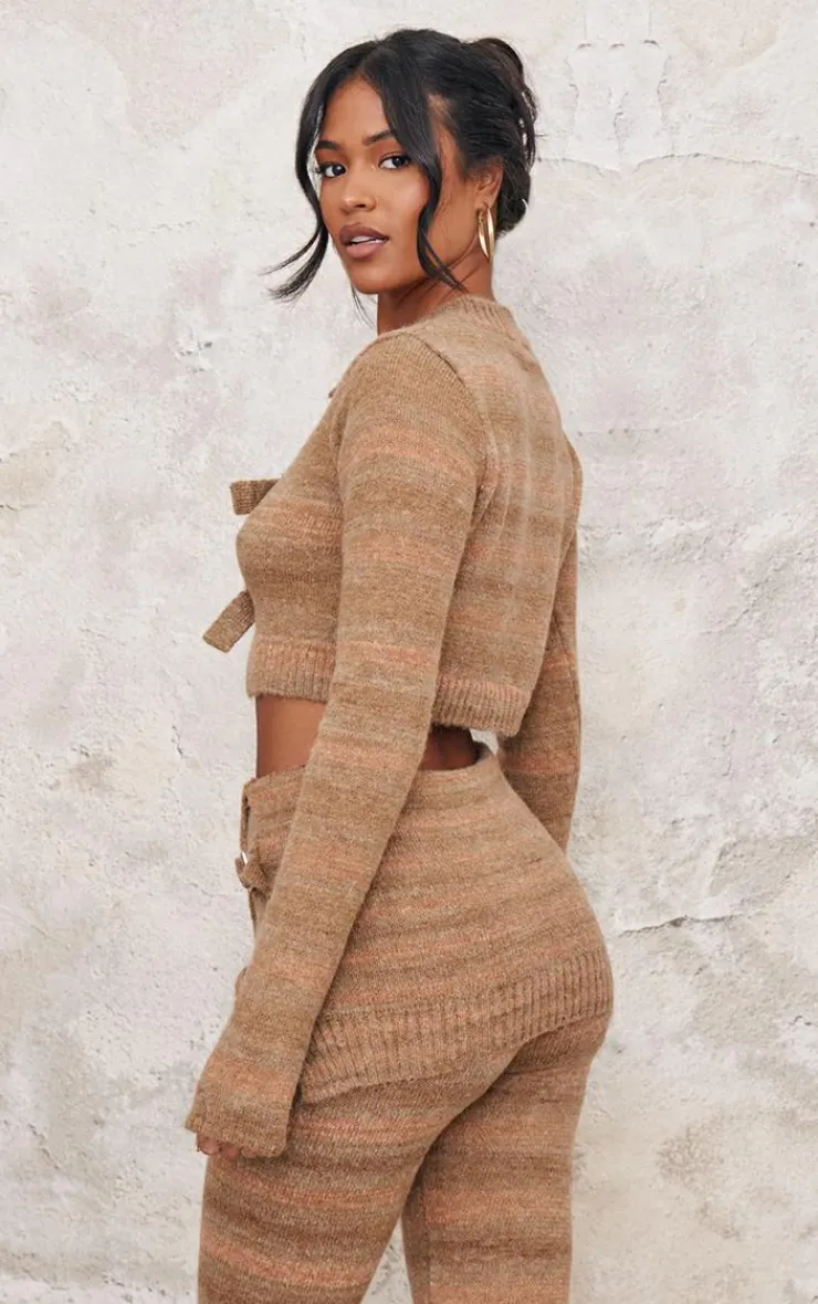 Clearance PrettyLittleThing Tall Buckle Detail Long Sleeve Knitted Top Multi