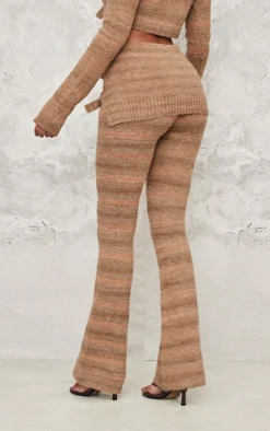 PrettyLittleThing Tall Buckle Detail Knitted Foldover Flares Multi