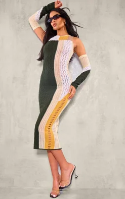 Tall Green Knit Midi Dress With Matching Sleeves-PrettyLittleThing Discount