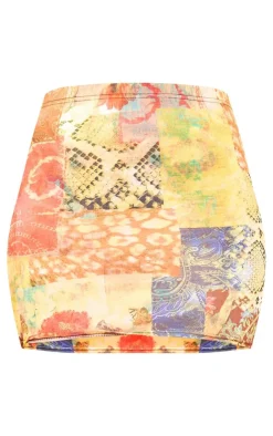 New PrettyLittleThing Tall Print Mini Skirt Multi