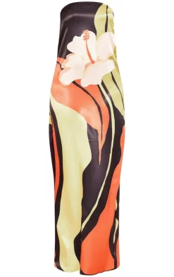Tall Printed Bandeau Floaty Maxi Dress-PrettyLittleThing Hot