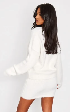 PrettyLittleThing Knitted Two Piece Sets*Tall Fluffy Knitted V Neck Sweater