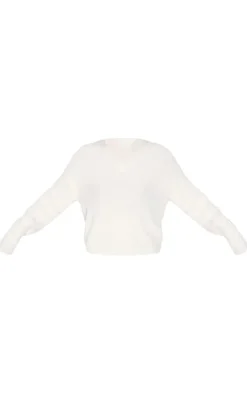 PrettyLittleThing Knitted Two Piece Sets*Tall Fluffy Knitted V Neck Sweater