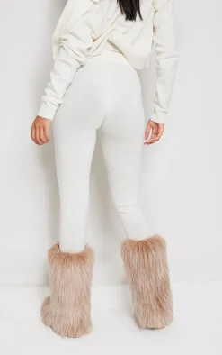 Best PrettyLittleThing Tall Marl Knit Leggings Oatmeal