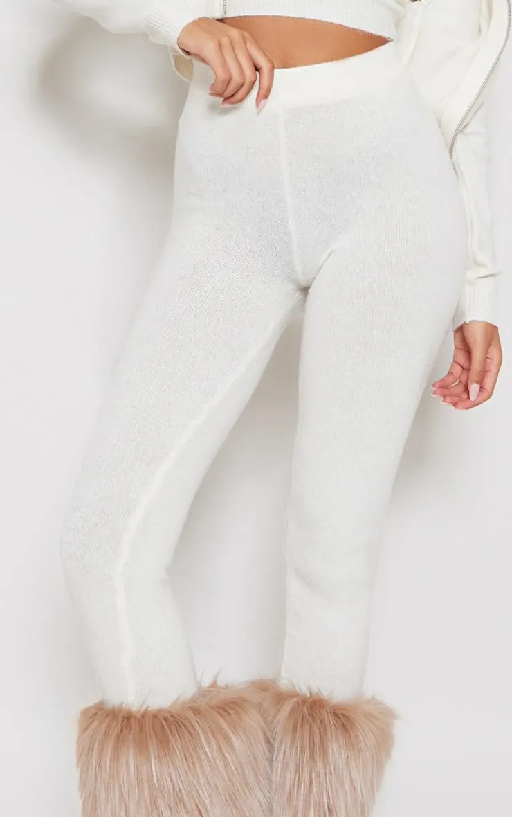 Best PrettyLittleThing Tall Marl Knit Leggings Oatmeal
