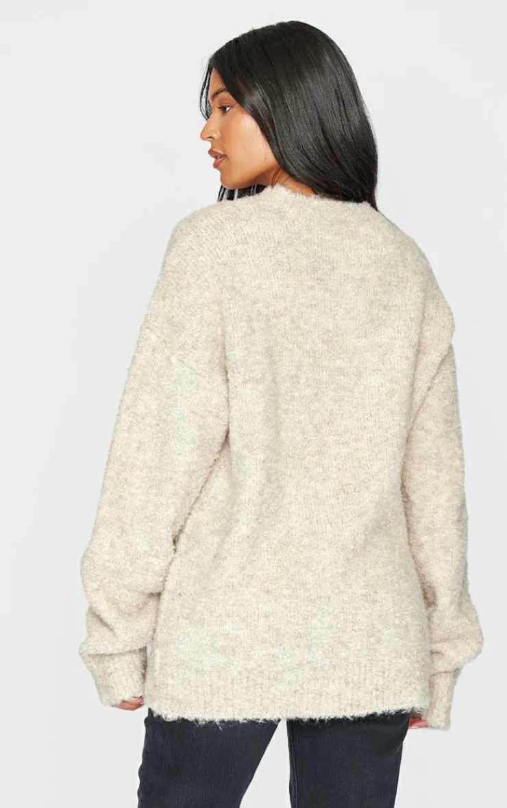 PrettyLittleThing Christmas Shop*Tall New York Boucle Knit Oversized Sweater