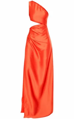 Tall Satin One Shoulder Cut Out Detail Maxi Dress-PrettyLittleThing Discount