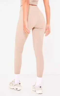 Hot PrettyLittleThing Tall Snatched Sculpt Wrap Over Leggings Pale Khaki