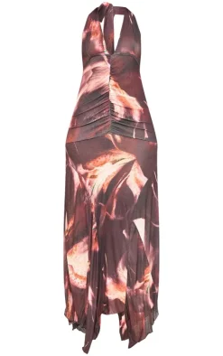 Tall Floral Print Halterneck Maxi Dress-PrettyLittleThing New