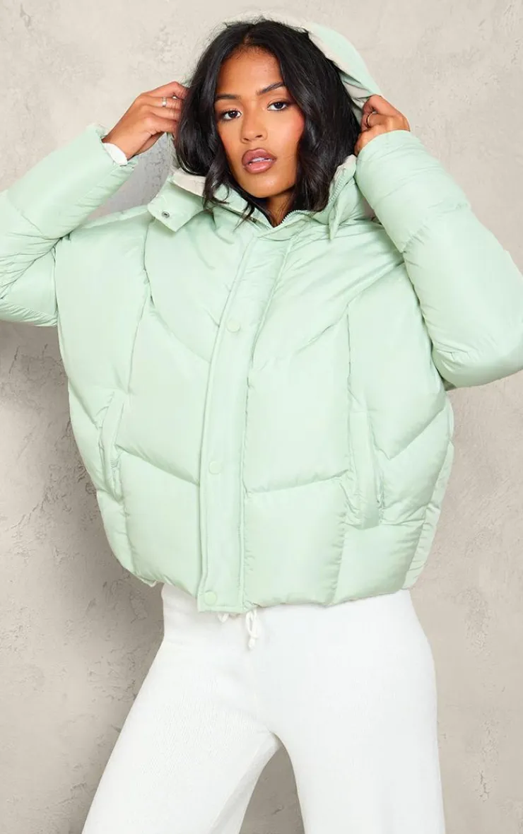PrettyLittleThing Puffer Jackets*Tall Oversized Curved Panel Wadded Puffer Jacket
