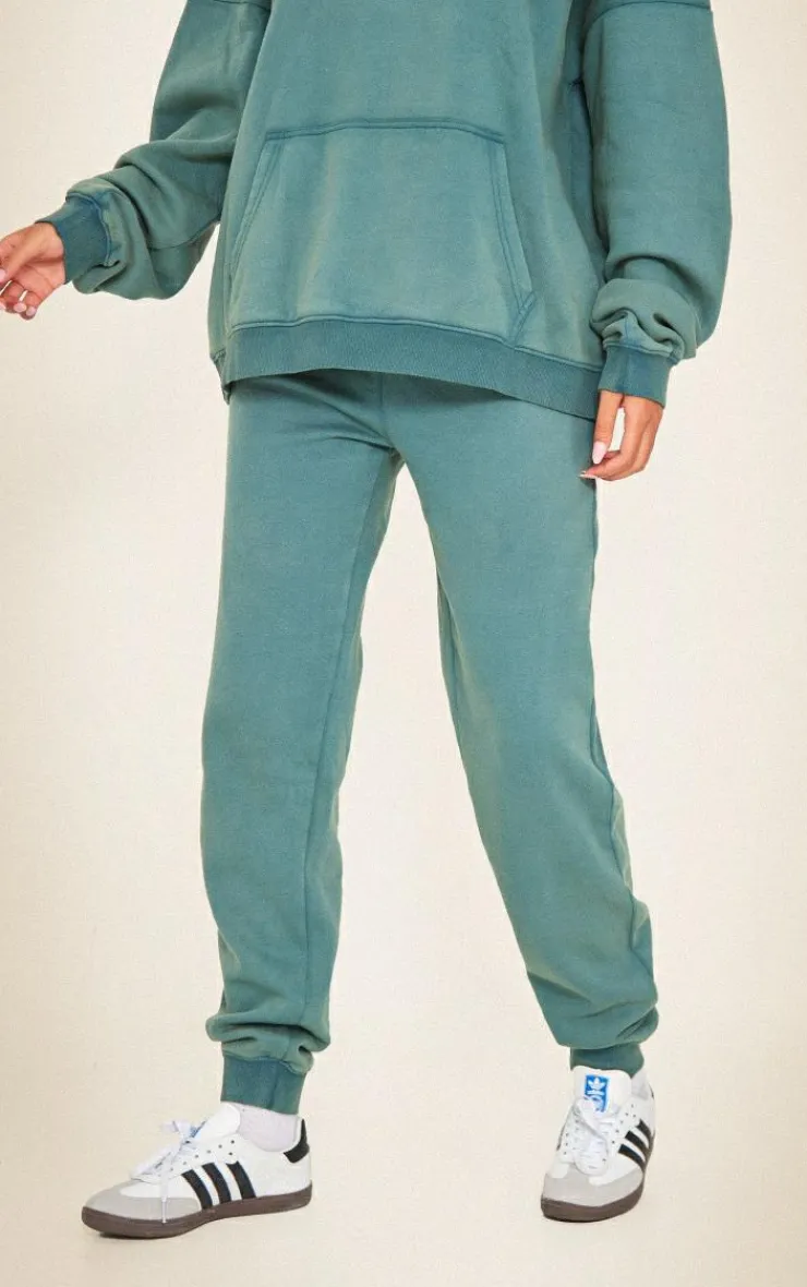 Outlet PrettyLittleThing Tall Washed Oversized Cuffed Sweatpants Sea Green