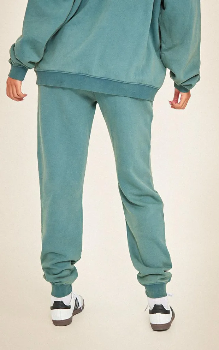 Outlet PrettyLittleThing Tall Washed Oversized Cuffed Sweatpants Sea Green