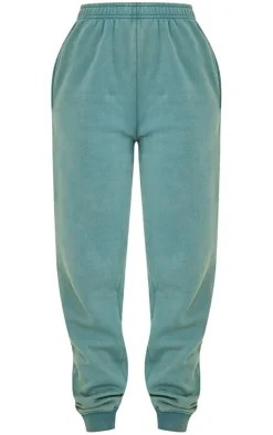 Outlet PrettyLittleThing Tall Washed Oversized Cuffed Sweatpants Sea Green