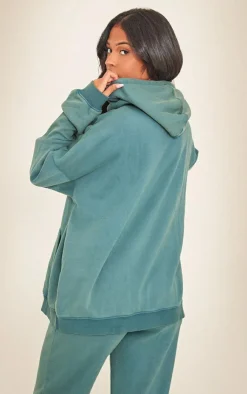Clearance PrettyLittleThing Tall Washed Oversized Hoodie Sea Green