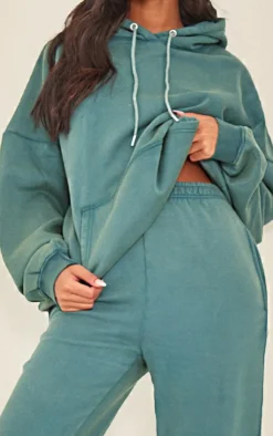 Clearance PrettyLittleThing Tall Washed Oversized Hoodie Sea Green