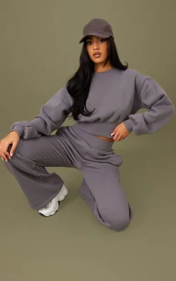 Best PrettyLittleThing Tall Cropped Oversized Sweatshirt Steel Blue