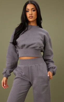 Best PrettyLittleThing Tall Cropped Oversized Sweatshirt Steel Blue