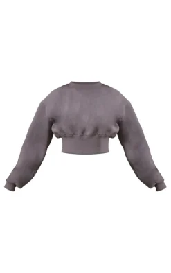 Best PrettyLittleThing Tall Cropped Oversized Sweatshirt Steel Blue